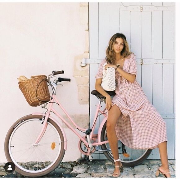 Faithfull The Brand Bow Tie Maple Midi Dress Size M / 6. NWOT - Picture 4 of 10